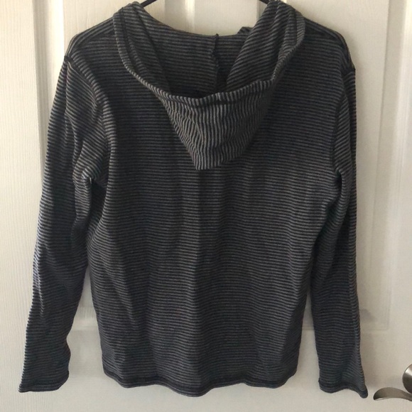 Michael Kors Black & Grey Striped Hooded Shirt - Picture 4 of 5